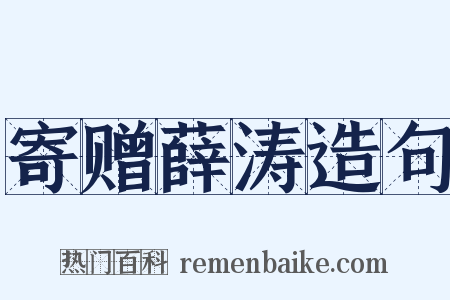 寄赠薛涛造句是什么意思的图片